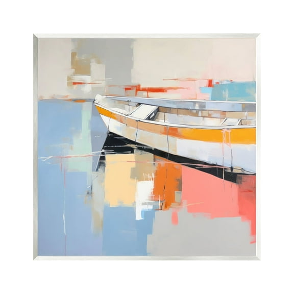 Stupell Industries Modern Boat Painting Abstract Painting Unframed Art Print Wall Art, 12 x 12
