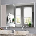 thumbnail image 1 of BEAUTME Large Bathroom Mirror for Wall 60 x 36 Inch Rectangle Metal Mirror, Modern Bathroom Vanity Mirror, Anti Rust,White (Horizontal/Vertical), 1 of 7