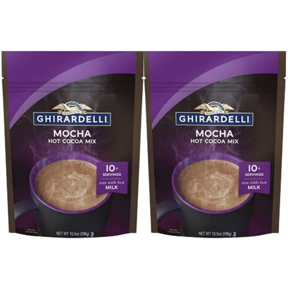 Ghirardelli Chocolate Mocha Hot Cocoa Mix Powder 10.5 oz, (Pack Of 2)