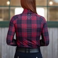 thumbnail image 5 of Dapplebay Holiday Plaid 1/4 Zip Light Riding Top - Red-XL, 5 of 7