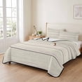 thumbnail image 2 of Twin Quilt Set 68''x86'', Beige Wood Grain Lightweight Summer Bedspread Coverlet Set with 2 Pillow Shams, Rustic Retro Wooden Plank Farmhouse Breathable All Season Quilt Bedding for Dorm/Bedroom, 2 of 9