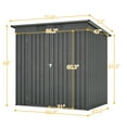 thumbnail image 2 of 6x4 FT Outdoor Tool Storage Shed with Metal Foundation & Lockable Doors, All Weather Metal Sheds for Garden, Patio, Backyard, Lawn, Gray, 2 of 9