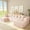 Pink + 4 Seats, variant on SEENYOO 130" Cloud Couch, Sectional Couches for Living Room, U-Shaped Modular Sofa with Chaise, 4-Seat Oversized Boneless Couch, No Assembly, Pink