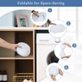 thumbnail image 7 of Toplive Pop Up Laundry Hamper Mesh Laundry Basket, Collapsible Popup Hamper Dirty Clothes Basket with 2 Compartments, Side Pocket, Carry Handles for Home, Dorm, Bathroom, Bedroom, Travel-White, 7 of 7