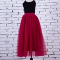 thumbnail image 6 of Kcocoo Women Plus Size Mesh Tulle Skirt Pleated Princess Skirt Mesh Bubble Skirt Polyester Red, 6 of 8