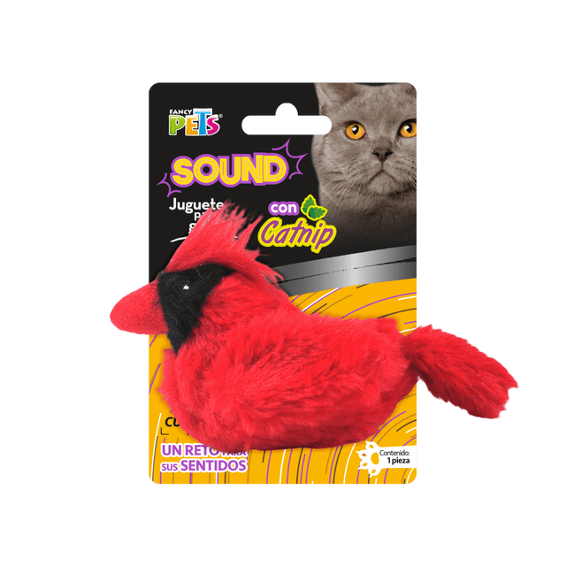 JUGUETE CARDENAL ROJO SOUND C/CATNIP