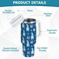 thumbnail image 4 of Christmas Blue Gnome Santa Hat Insulated Tumblers Reusable Stainless Steel Tumbler 30 oz Cup Coffee Travel Mug Water Bottle with Handle & Flip Straw for Home Office Car, 4 of 6