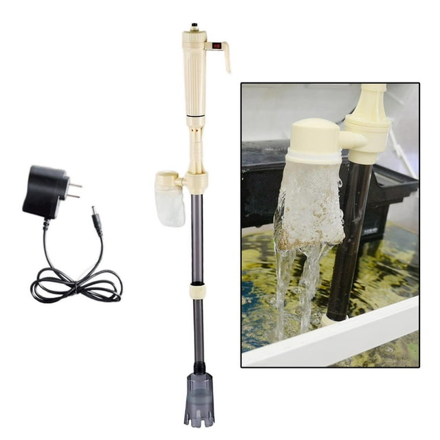 Limpiador de automático, filtro de agua para limpiador de acuario eléctrico, limpiador de al vacío 3 en 1 para acuarios medianos y grandes