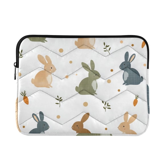 FORMRS 13"-13.3" Laptop Sleeve Protective Case Soft Carrying Quilted Computer Bag Cover, Cartoon Bunnies