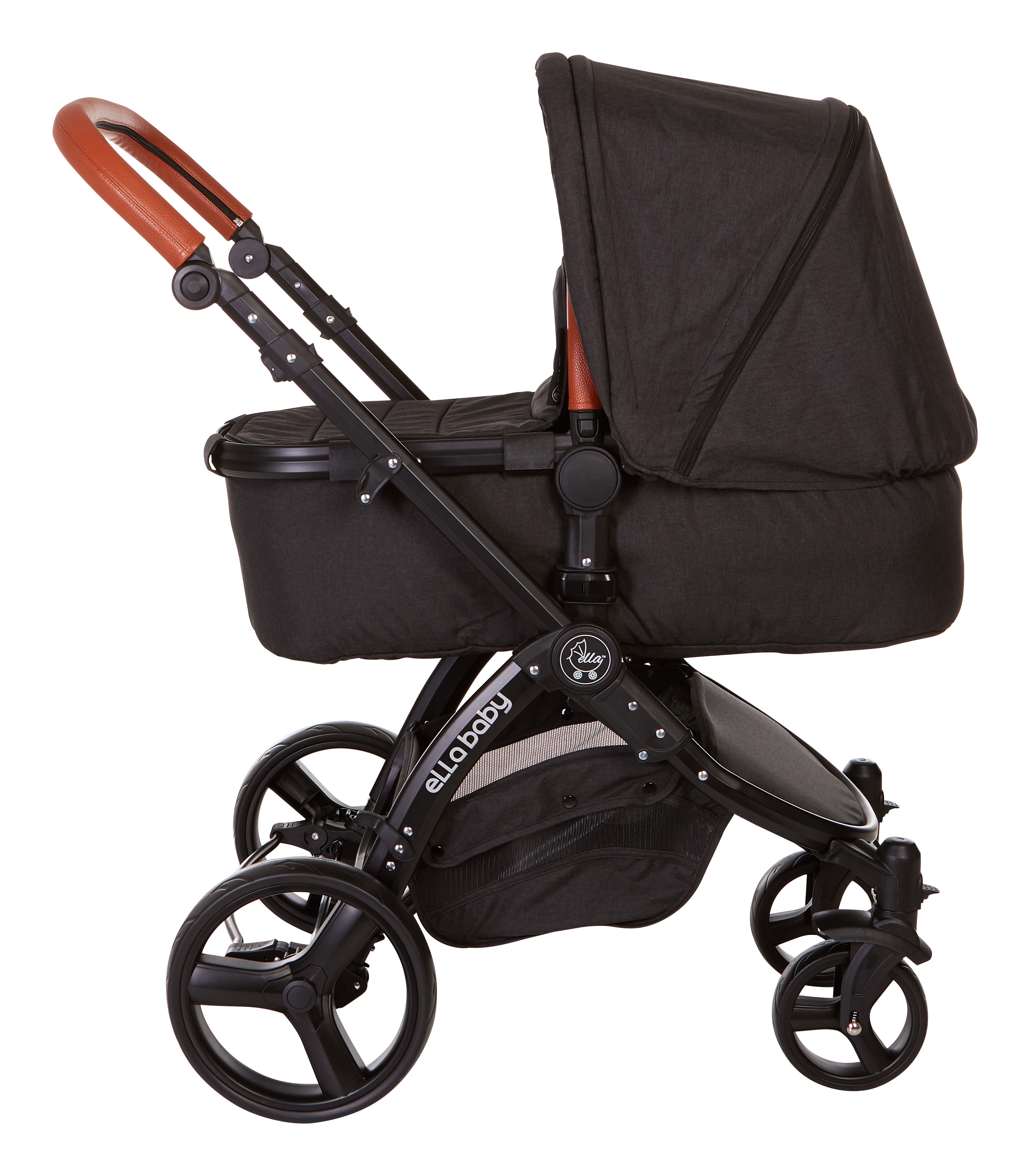 black linen deluxe stroller system