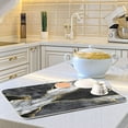 thumbnail image 2 of Marble Dish Drying Mat for Kitchen Counter 18x24 inch Black Grey Gold Marbling Print Decorative Absorbent Dish Drying Pad Elegant Luxury Granite Stone Microfiber Large Drainer Rack, 2 of 6