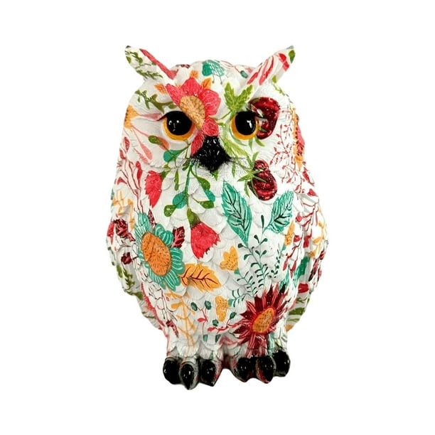 Estatua de búho, figura artística, obra de arte estética, adorno decorativo, escultura animal Rojo