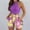 Purple, variant on WILLBEST Women's Casual Shorts Suit Set Sleeveless Vest Top Floral Print Two Piece Outfit Summer Fashion Comfortable Stylish Wear