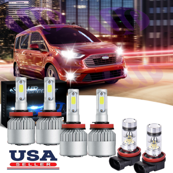 Combo 6X LED Headlight Hi/Lo  Fog Lights 6000K Bulbs For Chevy Impala 2006-2013