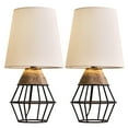 Oneach 13" Modern Small Table Lamps for Bedroom Set of 2 Industrial