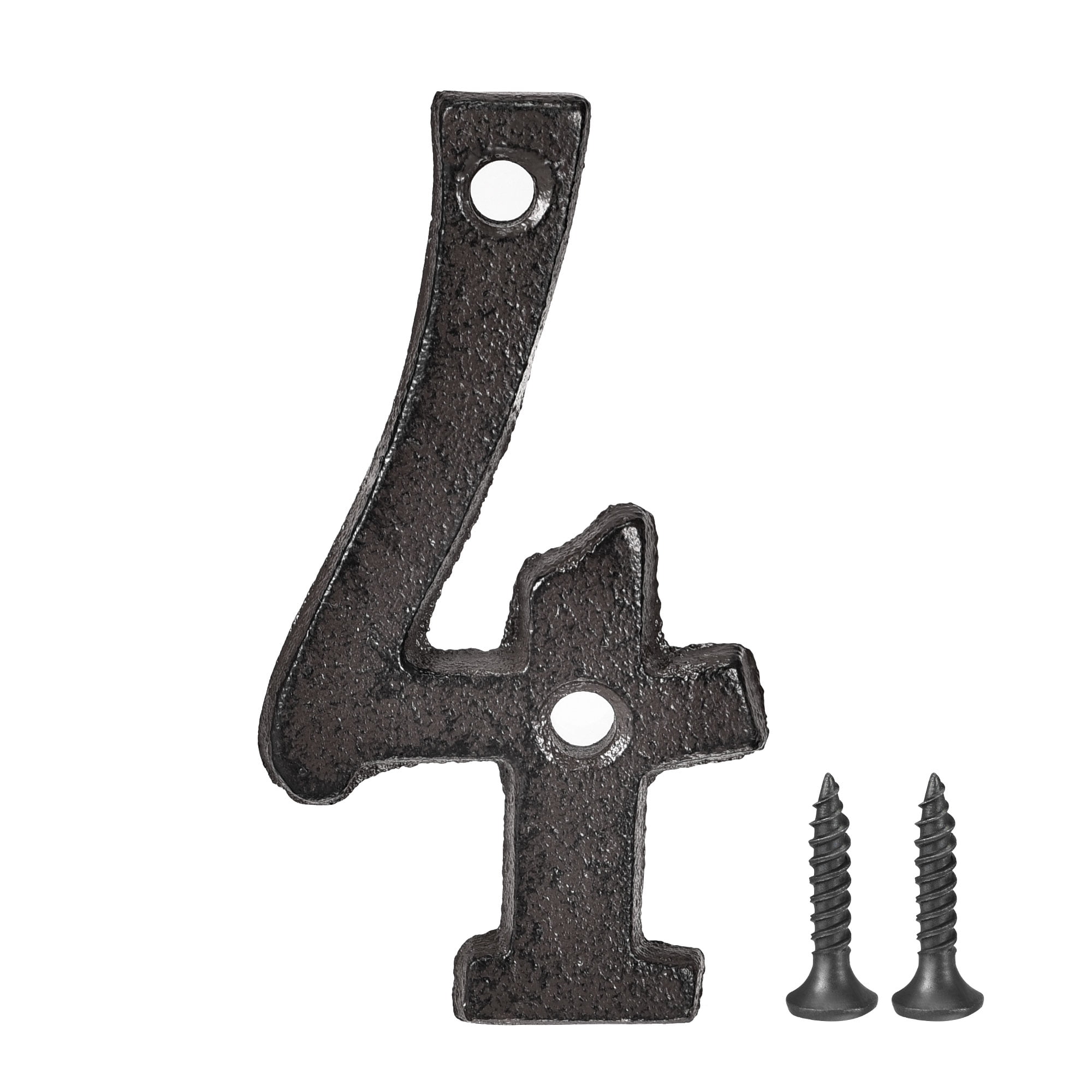 Uxcell House Number 3 Inch Cast Iron Number 4 for Home Hotel Mailbox