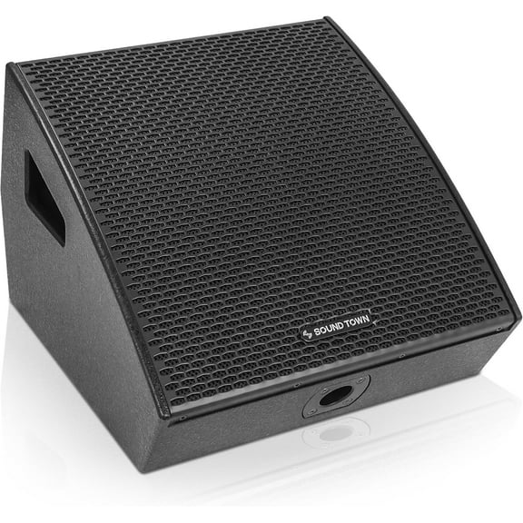 Sound Town CARME Series 12" Multipurpose Powered Loudspeaker, with Coaxial Compression Driver, Class D amp., DSP, Birch Plywood for Live Sound, Karaoke, Bar, Church, Black (CARME-12MPW)