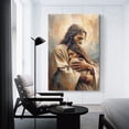thumbnail image 3 of Christ Jesus And Woman Wall Art God Jesus Hugging Woman Hair Vintage Canvas Painting Wall Art Poster Scroll Canvas Painting Picture Living Room Decor Home 16x24inch(40x60cm), 3 of 6