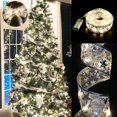 thumbnail image 1 of Christmas Ribbon Fairy Lights, Christmas Tree Light Up Ribbon, Ribbon Lights for Christmas Tree, Indoor Ribbon String Lights for Xmas Tree Decor (Gold-Warm,10M),Silver,10M-USB, 1 of 8