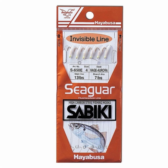 Hayabusa S-650E-4 Hage Aurora Sabiki Hot Hooks, Size 4
