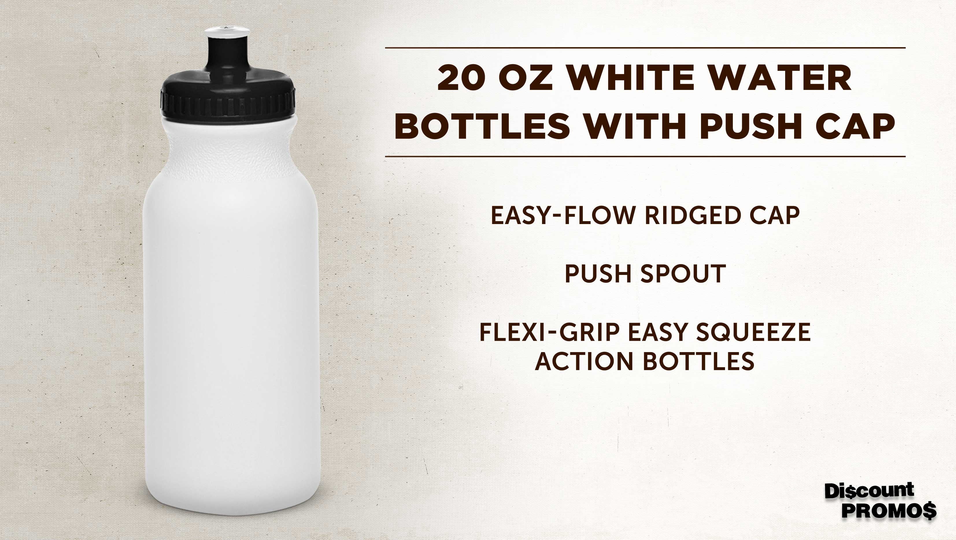 White Water Bottles 20 oz. Set of 10, Bulk Pack - BPA-Free, Reusable, Squeezable - White Black