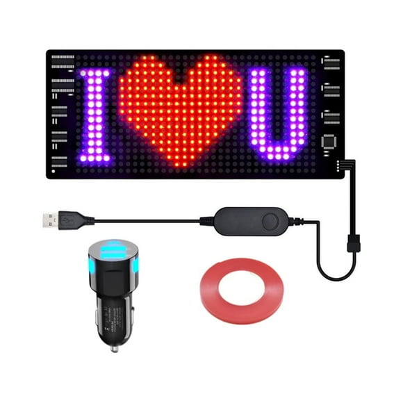fastboy LED Car Sign Programmable LED Car Sign Car Sign Sign Programmable LED Matrix Panel FPCB Flexible Screen Display 7*17cm