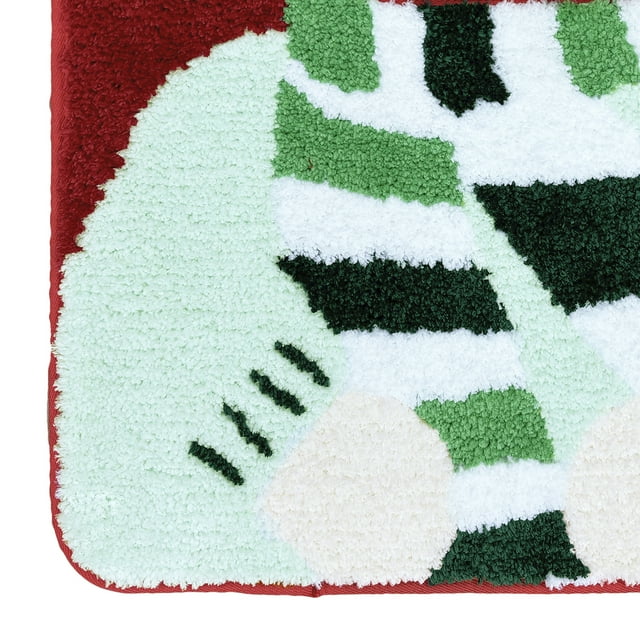Holiday Time - Polar Bear 2-Piece Polyester Holiday Bath Rug Set w/ Contour & Toilet Cover