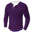 thumbnail image 2 of DDAPJ pyju Fashion Optical Illusion Tshirts for Men Long Sleeve Novelty 3D Graphic Henley Shirt Big and Tall Hip Hop Streetwear Hipster Tee Tops Limited Time Deals Purple XXXXXL, 2 of 5