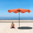 thumbnail image 2 of Alpha Joy 10FT Outdoor Patio Umbrella Solar LED Umbrella with Crank Handle, Orange, 2 of 7