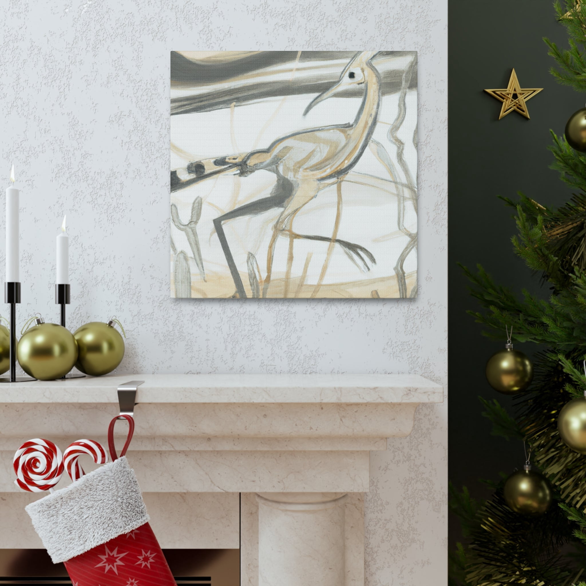 "Roadrunner's Art Nouveau Scene" - Canvas