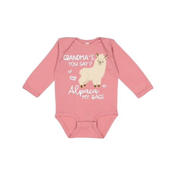 Inktastic Grandma's You Say Alpaca My Bags Boys or Girls Long Sleeve Baby Bodysuit