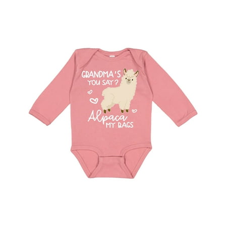 

Inktastic Grandma s You Say Alpaca My Bags Gift Baby Boy or Baby Girl Long Sleeve Bodysuit