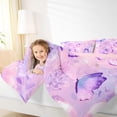 thumbnail image 4 of Homewish Dreamy Butterfly Kids Full Size Comforter Sets, Blossoms Flower Floral Bedding Comforter Set, Artwork Watercolor Reversible Bedding Sets, Luxury Bedroom Decor, 3 Pieces, 4 of 8