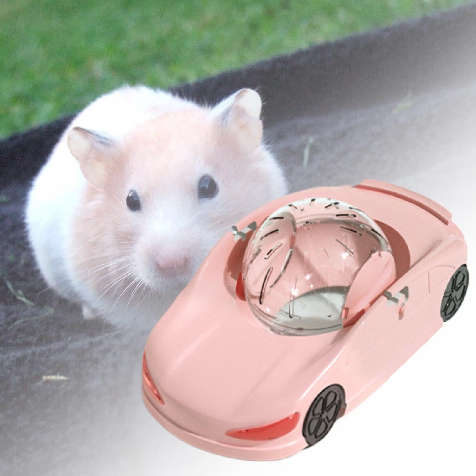 SPOORYYO Silent Exercise Wheel for Hamsters, Transparent Funny Running Ball Toy for Small Pets like Ferrets & Animals, Fitness Vehicle 29.5x16.5x12cm