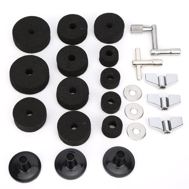 Kit de almohadillas de fieltro para tambor, 23 piezas Almohadilla de fieltro para tambor Almohadilla de fieltro para platillos Arandela de fieltro para platillos Diseño a prueba de futuro