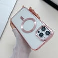 thumbnail image 2 of Jiahe Cover for iPhone 13 Pro, Compatible with MagSafe Case,Slim Plating Hybrid Shockproof Lightweight Anti-Scratch Transparent Back Case Cover, pink, 2 of 7