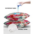thumbnail image 4 of Pack of 2 Outdoor Pillow Covers, Flower Gardenia in Full Bloom Waterproof Square Throw Pillowcase Cushion Decorative Pillow Covers for Couch Patio Tent, 20x20 in, 4 of 6