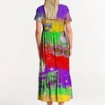 thumbnail image 5 of Summer Beach Dress for Women 2024 Plus Size Fashion Mardi Gras Printed Carnival Short Sleeve Crewneck Dress Casual Flowy Tiered Maxi Beach Dress With Pockets 50% off Clearance!, 5 of 6