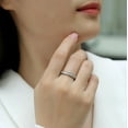 thumbnail image 5 of Bow Jewelry 0.91 Ct Round Cut Moissanite Rings for Gifts - Elegant 14K White Gold Plated Rings - Wedding Eternity Band for Women - A Gorgeous Anniversary Gift for Her - Perfect for Daily Wear, 5 of 8