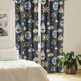 thumbnail image 2 of Ambesonne Ethnic Curtains, Triangles with Eyes Plot, Pair of 28"x95", Burnt Orange Blue Grey, 2 of 5