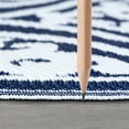 thumbnail image 4 of 5x7 Waterproof, Reversible Plastic Straw Outdoor Rugs for Patios | Also for Camping, RV, Deck, Porch, Balcony, Camp, Patio | Navy, Damask | Size: 5' x 6'11'', 4 of 7