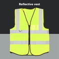thumbnail image 3 of Reflective Safety Vest, High Visibility Reflective Vest with Multiple Pockets and Zipper, Work Vest for Workers, Drivers, Construction, Baggage Handling, Security for Men Women, 3 of 7