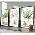 thumbnail image 3 of 3 Pcs Sage Green Farmhouse Kitchen Canvas Wall Art Minimalist Dining Room Eucalyptus leaves plant Painting Pictures Wall Decor Poster Print Artwork For Dining Room kitchen Home Decoration, 3 of 6
