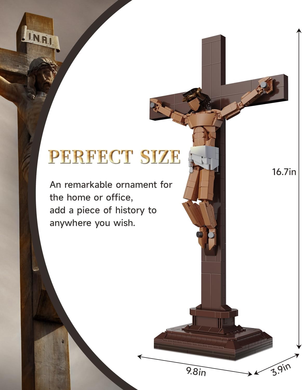 Jesus Crucifixion Building Blocks Set, Compatible Religious Christian Toy Gift for Adults, Bible Story Model for Home Church Office Decor, 588 PCS