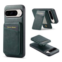 Compatible with Magsafe Magnetic 2 in 1 Detachable Wallet Case with Card Holder for Google Pixel 9 / 9 Pro, for Women Men, PU Leather Flip Kickstand Credit Slots for Google Pixel 9 / 9 Pro, Green
