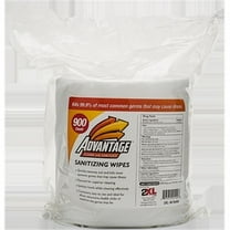 2XL Gym Wipes Advantage 1-Ply 6 x 8 Unscented White 3600/Carton TXLL36