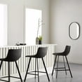 thumbnail image 3 of Bouclair Tabouret de Bar en Similicuir Texturé Noir et Métal, 3 of 7