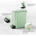 thumbnail image 3 of Small Bathroom Trash Can with Lid Soft Close, Step Pedal, 6 Liter / 1.6 Gallon Stainless Steel Garbage Can with Removable Inner Bucket, Anti-Fingerprint Finish, 3 of 7