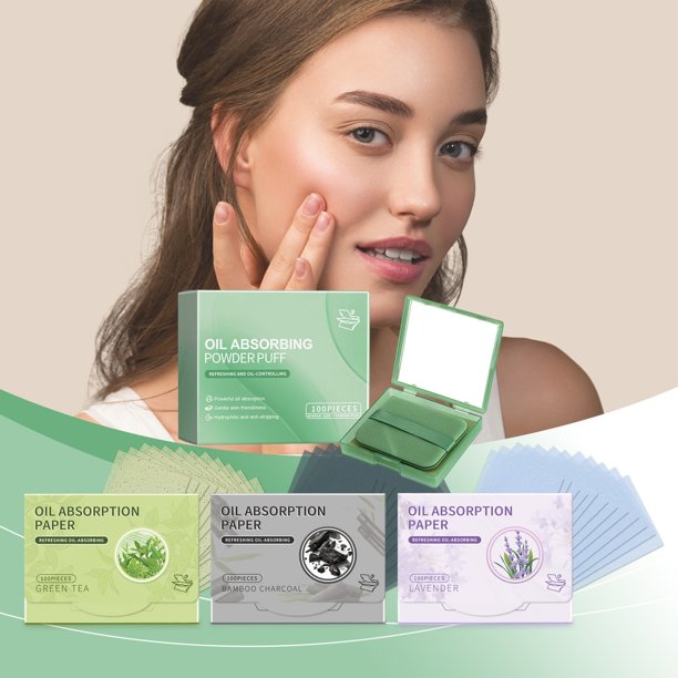 SCZ Juego de papel absorbente de aceite Limpieza facial refrescante diaria Verano compacto y portátil