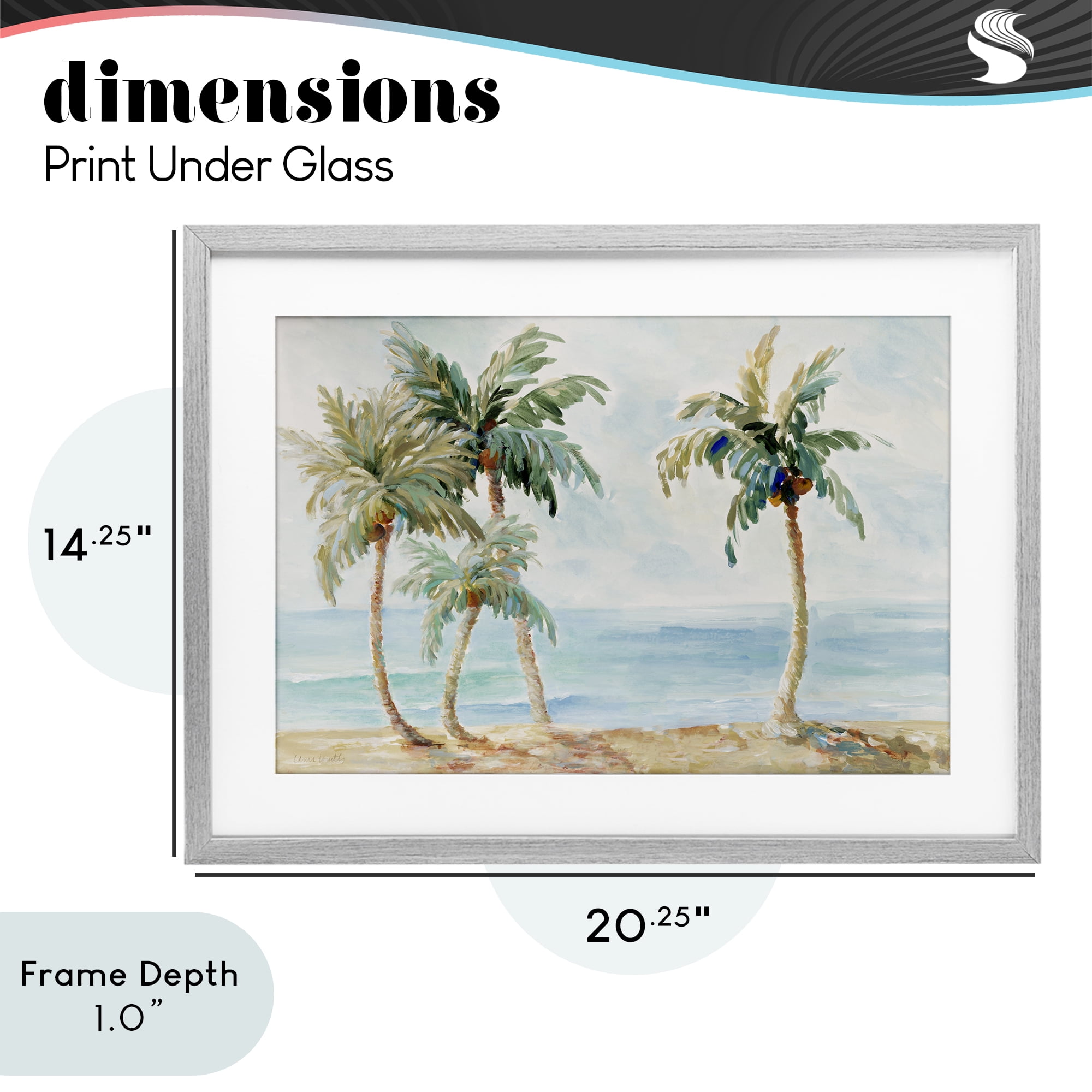 Stupell Industries Palm Trees in Paradise Gray Framed Print Under Glass, design by Lanie Loreth